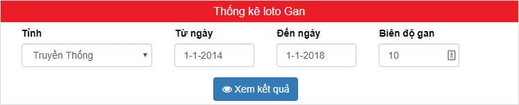 Thống kê lô gan từ 10 ngày trở lên